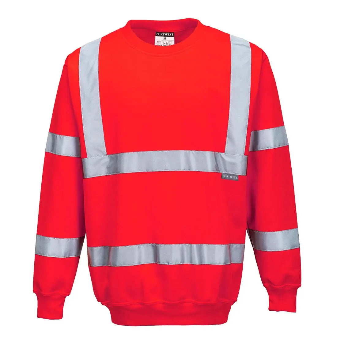 Portwest Hi-vis Sweatshirt B303 - Red - Customisable Hi-Vis Sweatshirt
