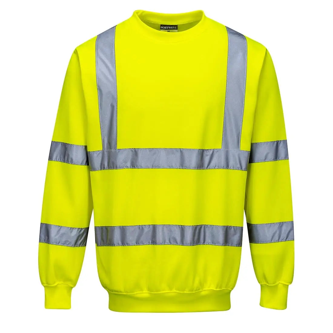 Portwest Hi-vis Sweatshirt B303 - Yellow - Customisable Hi-Vis Sweatshirt