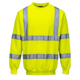 Portwest Hi-vis Sweatshirt B303 - Yellow - Customisable Hi-Vis Sweatshirt