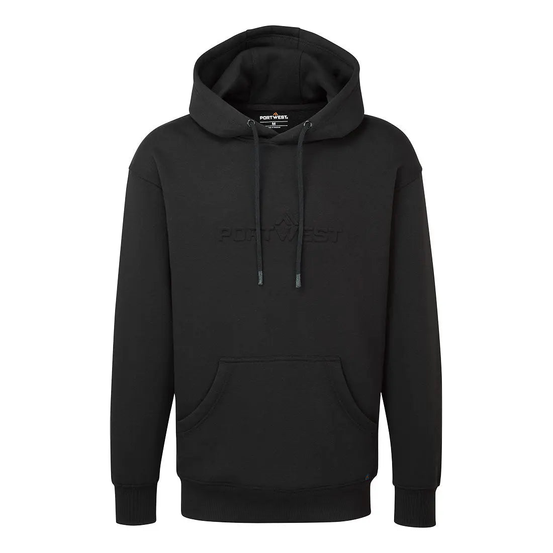 Portwest Embossed Hoodie - Black - Customisable Clothing