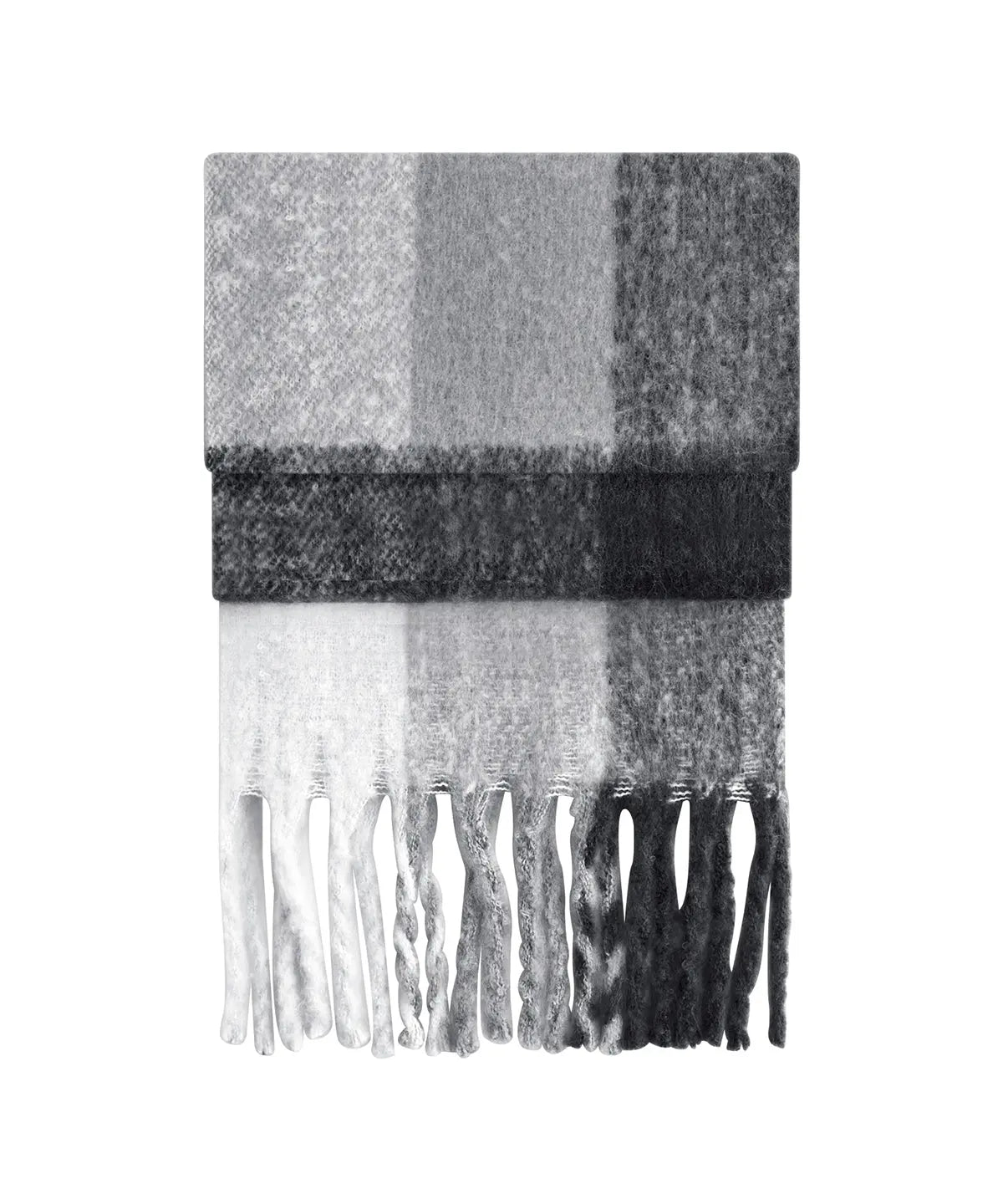 Fluffy check scarf