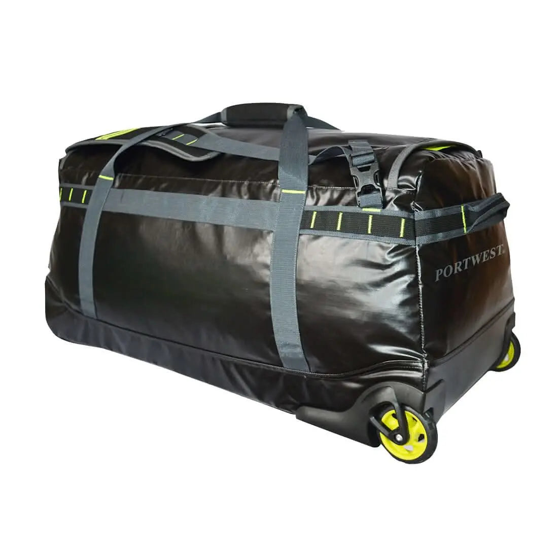 Portwest Pw3 100L Water Resistant Duffle Trolley Bag B951 - Black - Customisable PPE