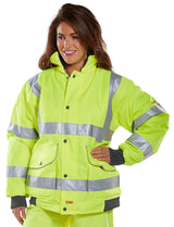 Beeswift Super Bomber Hi Vis Waterproof Jacket Bd75 - - Customisable Bomber Jackets