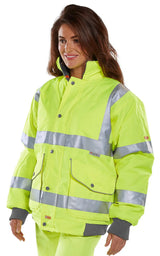 Beeswift Super Bomber Hi Vis Waterproof Jacket Bd75 - - Customisable Bomber Jackets