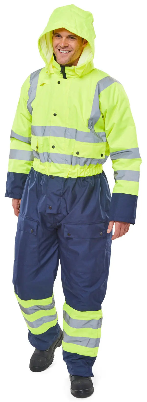Beeswift Thermal Two Tone Hi Vis Waterproof Overall Bd900 - - Customisable Coveralls