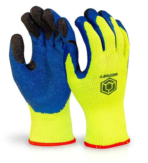 Beeswift Latex Thermo Star Fully Dipped Gloves Bf3 - Saturn Yellow - Customisable Latex