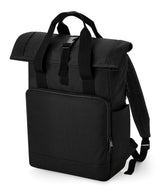 Recycled twin handle roll-top laptop backpack