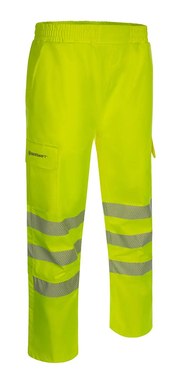 Beeswift Birkdale Hi Vis Waterproof Breathable Trousers Bit - Saturn Yellow - Customisable Trousers