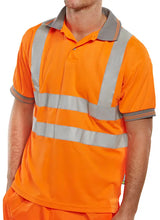 Beeswift Short Sleeve Hi Vis Polo Shirt Bpksen - Orange - Customisable Polo Shirts