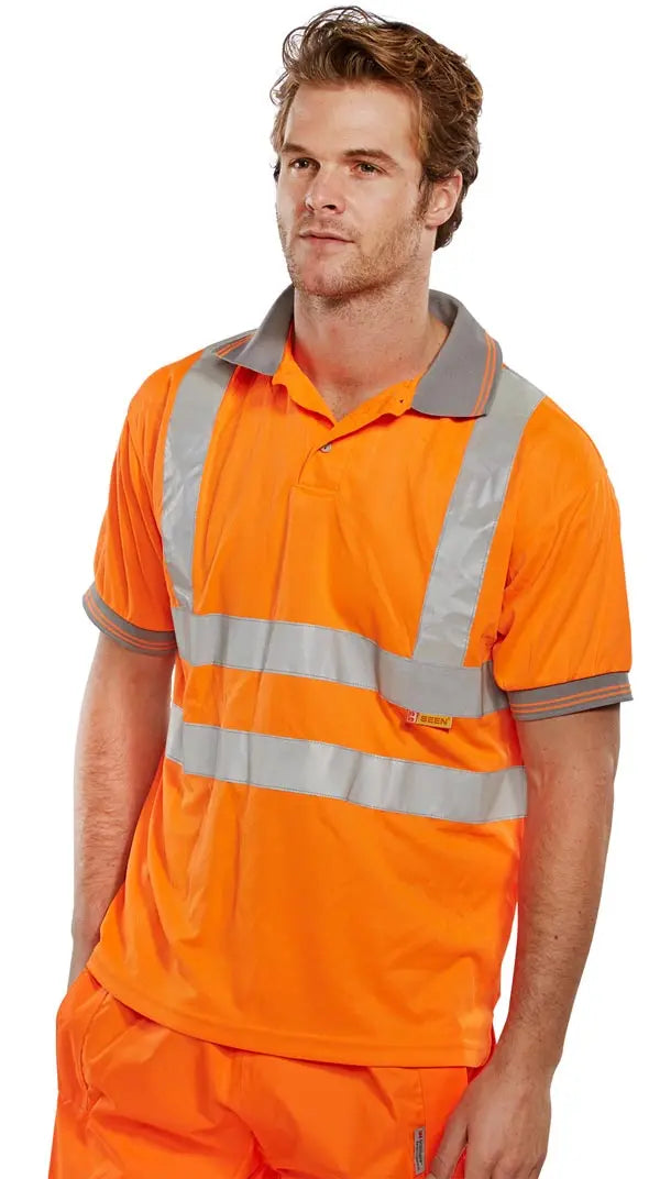 Beeswift Short Sleeve Hi Vis Polo Shirt Bpksen - - Customisable Polo Shirts