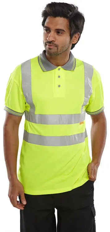 Beeswift Short Sleeve Hi Vis Polo Shirt Bpksen - - Customisable Polo Shirts