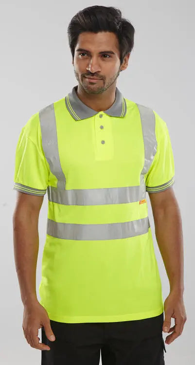 Beeswift Short Sleeve Hi Vis Polo Shirt Bpksen - - Customisable Polo Shirts
