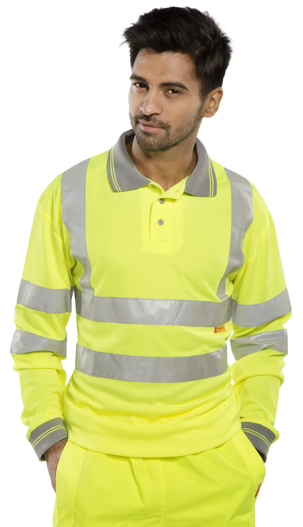 Beeswift Long Sleeve Hi Vis Polo Shirt Bpkslsen - - Customisable Polo Shirts