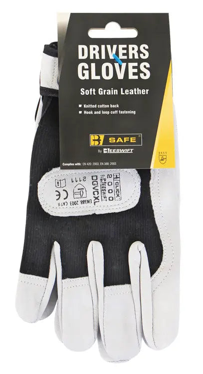 B Safe New Drivers Glove Velcro Cuff Bs051 - Black - Customisable Gloves