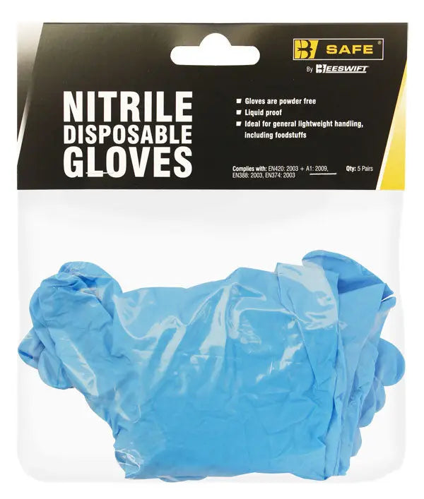 B Safe New Nitrile Disposable Glove Pack Of Pairs Bs055 - Blue - Customisable Gloves