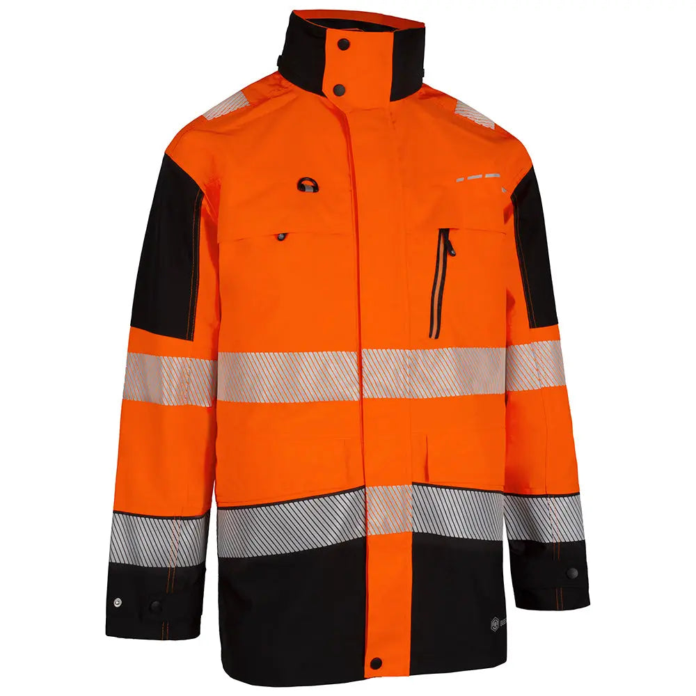 Deltic Beeswift Deltic Hi Vis Two Tone Ripstop Breathable And Waterproof Rail Jacket Bsdjtt - Orange Black - Customisable Jacket