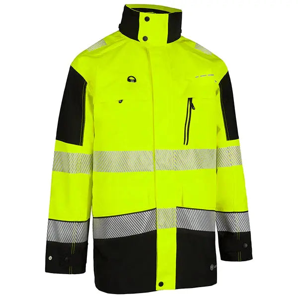 Deltic Beeswift Deltic Hi Vis Two Tone Ripstop Breathable And Waterproof Rail Jacket Bsdjtt - Saturn Yellow Navy - Customisable Jacket