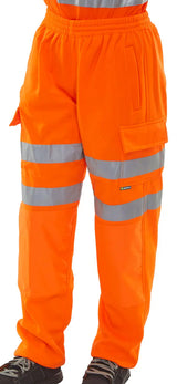 Beeswift Fleece Jogger Hi Vis Trousers Bsjb - Orange - Customisable Trousers