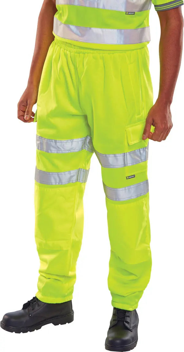 Beeswift Fleece Jogger Hi Vis Trousers Bsjb - Saturn Yellow - Customisable Trousers