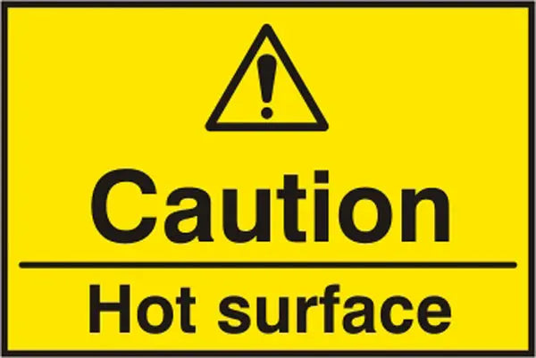 Beeswift Caution Hot Surface Sign Bss11163 N - Yellow 75X50MM - Customisable Hazard Signs