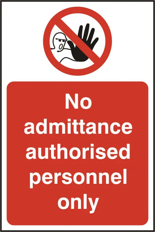 Beeswift Authorised Personnel Only Sign Bss11612 N - White Red 200X300MM - Customisable Prohibition Signs