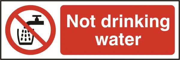 Beeswift Not Drinking Water Sign Bss11676 N - White Red 75X150MM - Customisable Prohibition Signs