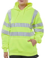 Beeswift Essential Pull Over Hi Vis Hoodie Bsssh25 - Saturn Yellow - Customisable Sweatshirts