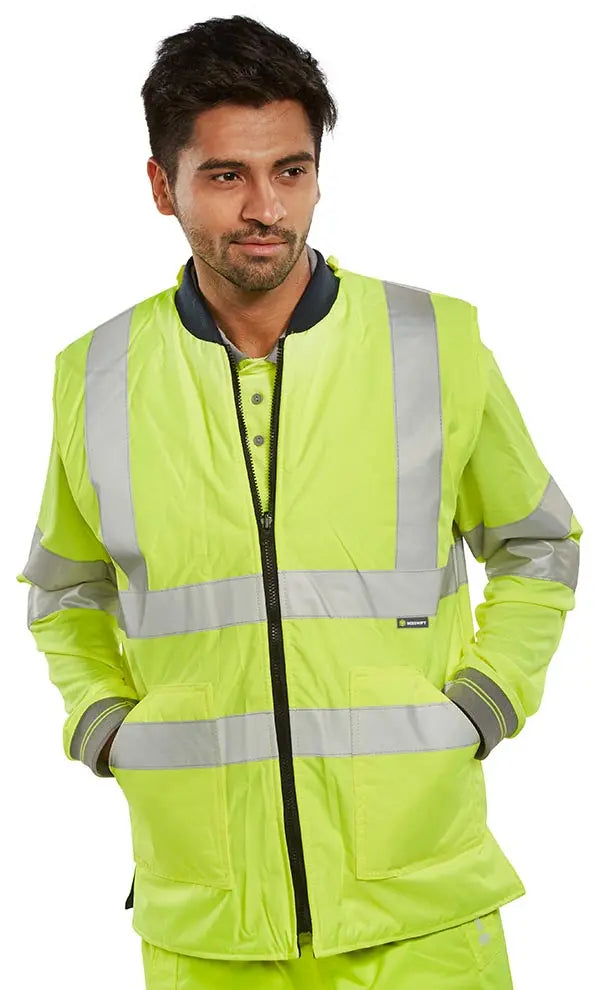 Beeswift Reversible Hi Vis Interactive Bodywarmer Bweng - - Customisable Bodywarmers