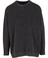 Acid washed knitted oversized sweater
