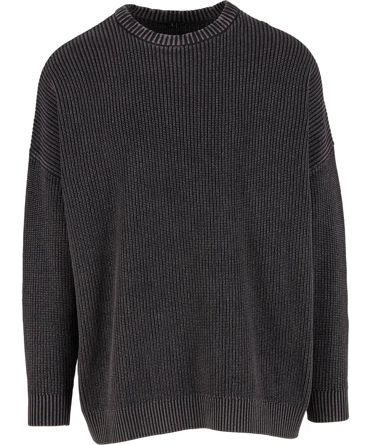 Acid washed knitted oversized sweater