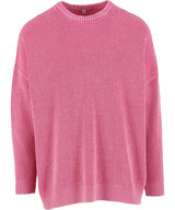 Acid washed knitted oversized sweater