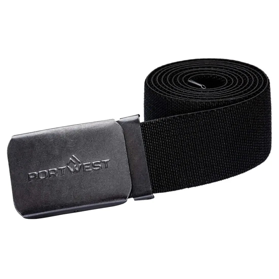 Portwest Elasticated Work Belt C105 - Black - Customisable Belts