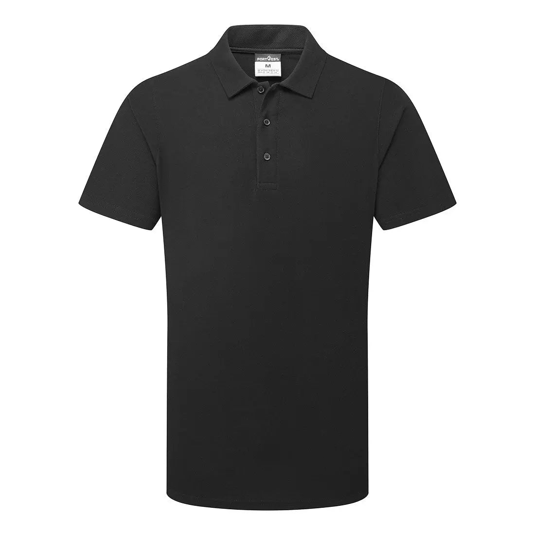 Portwest Mesh AirPro Polo Shirt S/S c211 - Black - Customisable Polos