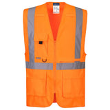 Portwest Hi Vis Tablet Pocket Executive Vest C357 - Orange - Customisable HV Vest
