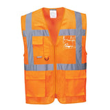 Portwest Athens Hi-vis Mesh Executive Vest C376 - Orange - Customisable HV Vest