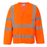 Portwest Hi Vis Band And Brace Jacket LS C473 - Orange - Customisable Jacket