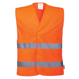 Portwest Hi Vis Two Band Vest C474 - Orange - Customisable HV Vest