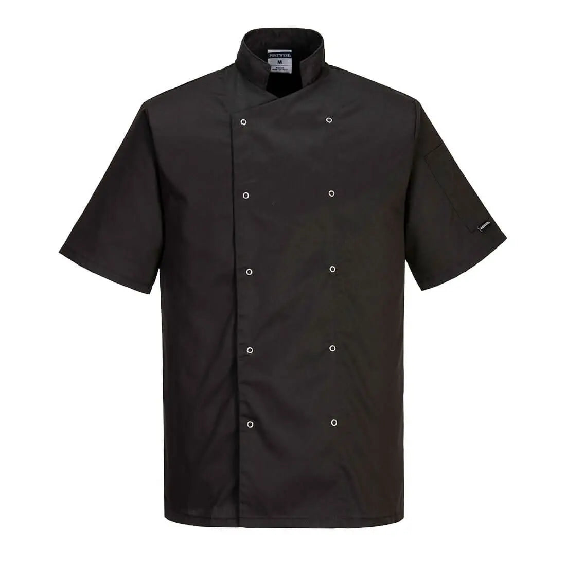Portwest ChefS Cumbria Jacket SS C733 - Black - Customisable Jacket