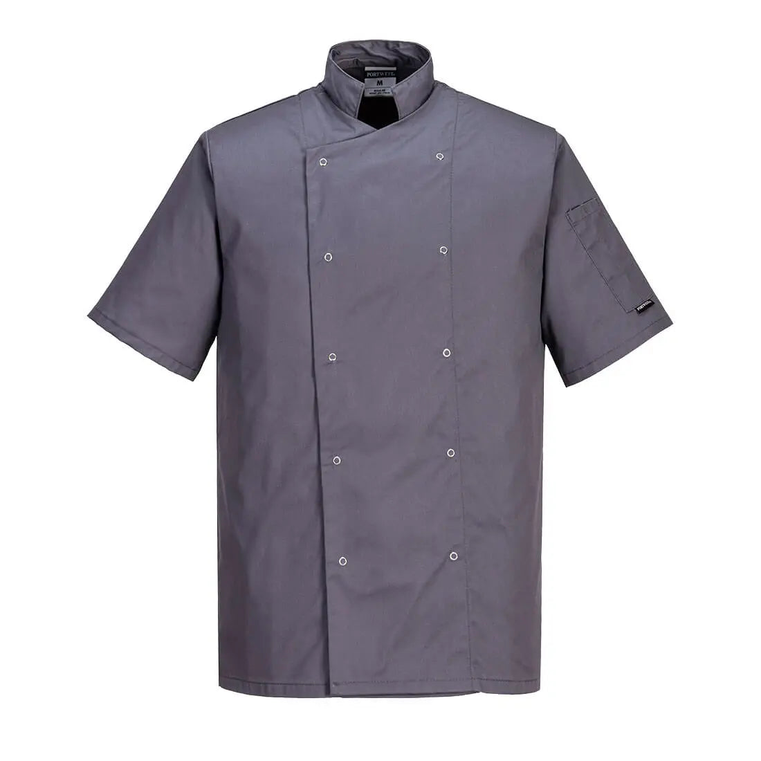 Portwest Chef's Cumbria Jacket S/S - Slate Grey - Customisable