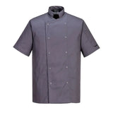 Portwest ChefS Cumbria Jacket SS C733 - Slate Grey XS - Customisable Jacket
