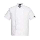 Portwest ChefS Cumbria Jacket SS C733 - White - Customisable Jacket