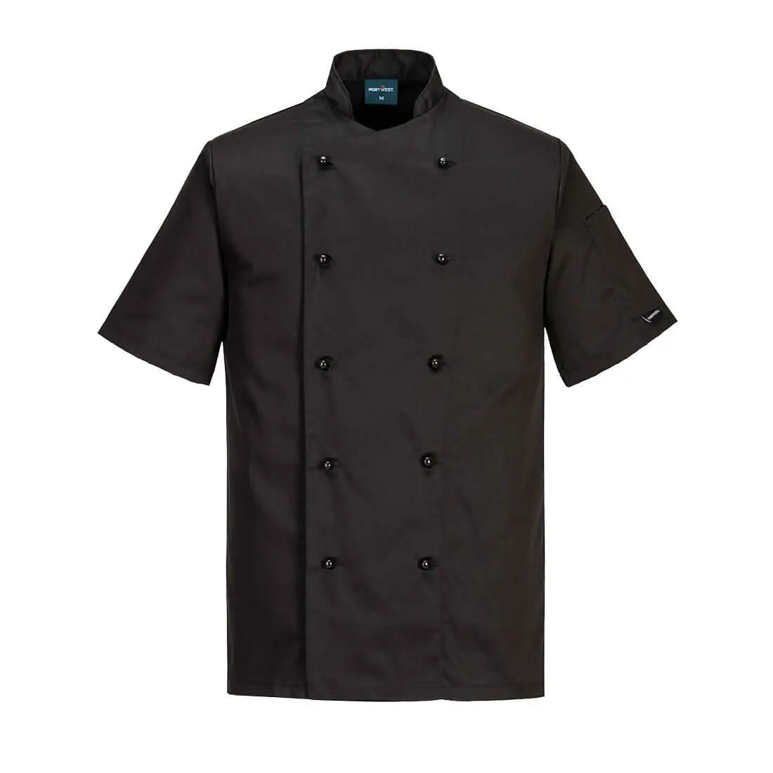 Portwest ChefS Kent Jacket SS C734 - Black - Customisable Jacket
