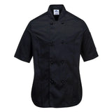 Portwest Rachel WomenS Chefs Jacket SS C737 - Black - Customisable Jacket
