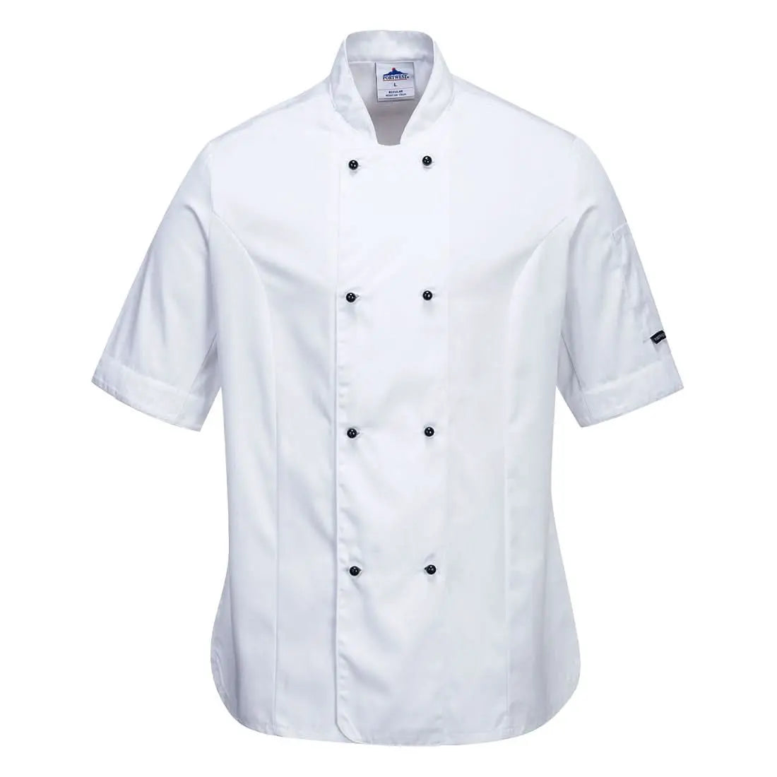 Portwest Rachel WomenS Chefs Jacket SS C737 - White L - Customisable Jacket