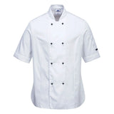 Portwest Rachel WomenS Chefs Jacket SS C737 - White L - Customisable Jacket