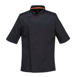 Portwest ChefS Meshair Pro Jacket SS C738 - Black - Customisable Jacket