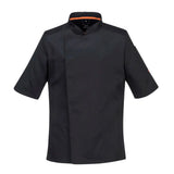 Portwest ChefS Meshair Pro Stretch Jacket SS C746 - Black - Customisable Jacket