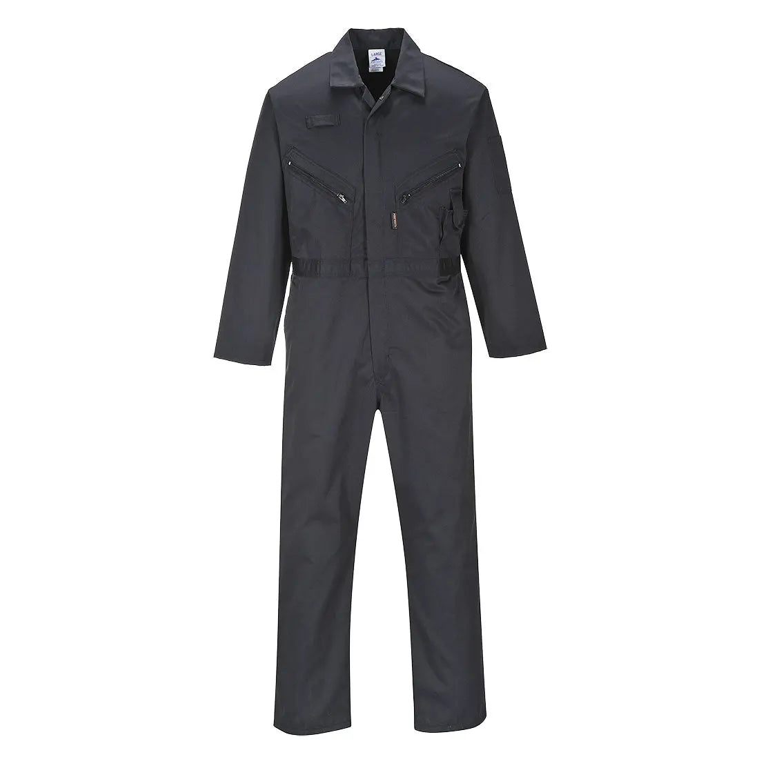 Portwest Liverpool Zip Coverall - C813 - Black - Customisable Coverall