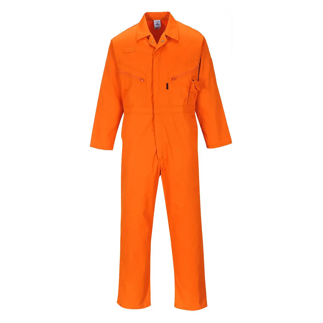 Portwest Liverpool Zip Coverall - C813 - Orange - Customisable Coverall