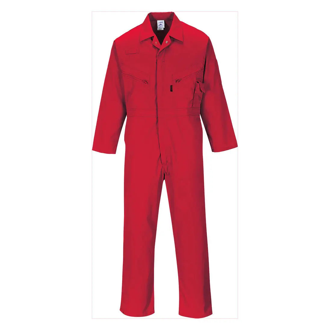 Portwest Liverpool Zip Coverall - C813 - Red - Customisable Coverall